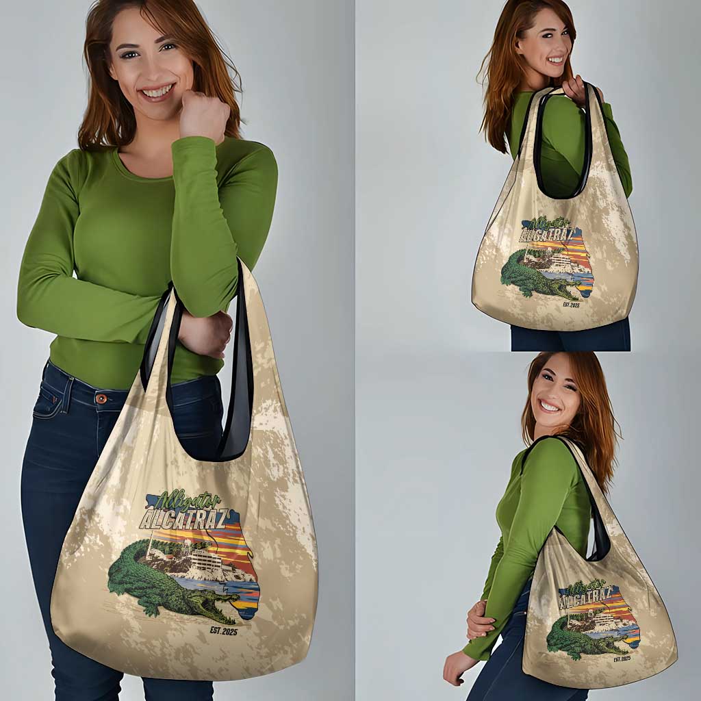 Alligator Alcatraz Retro Grocery Bag The Swamp - Wonder Print Shop