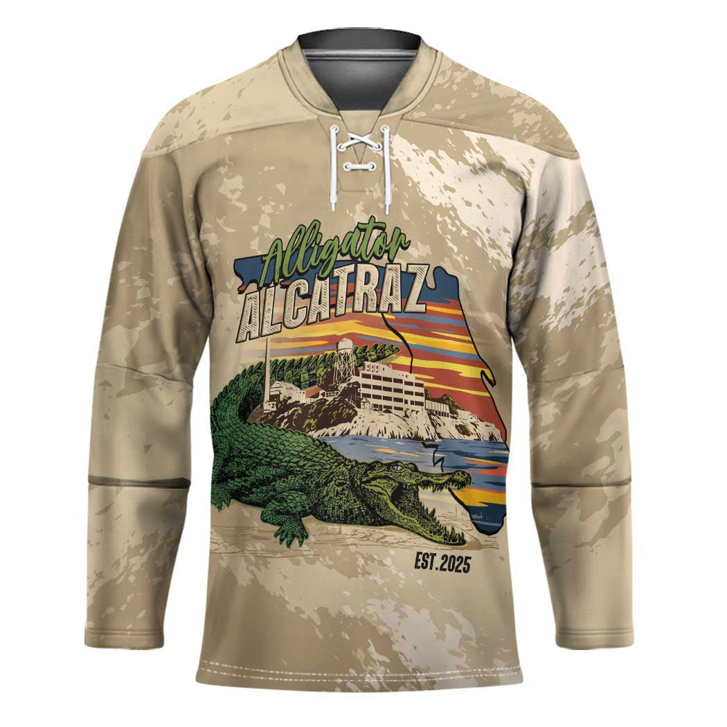 Alligator Alcatraz Retro Hockey Jersey The Swamp - Wonder Print Shop