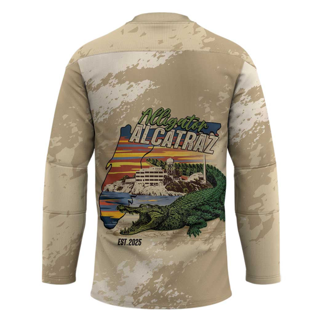 Alligator Alcatraz Retro Hockey Jersey The Swamp - Wonder Print Shop