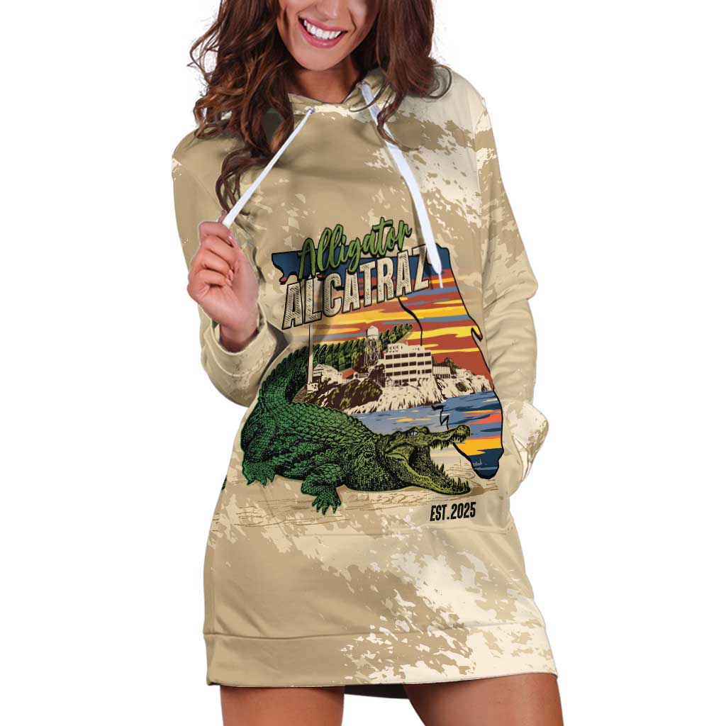 Alligator Alcatraz Retro Hoodie Dress The Swamp - Wonder Print Shop