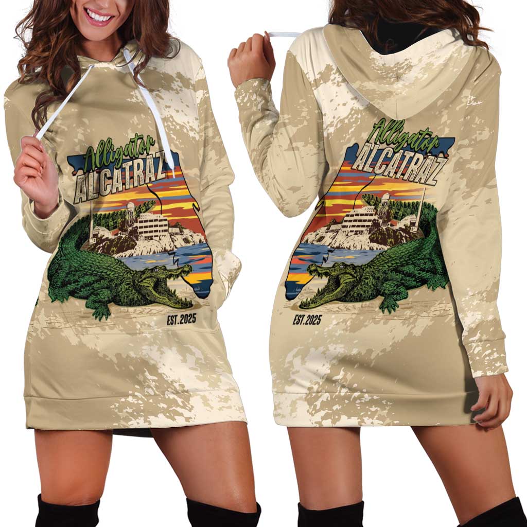Alligator Alcatraz Retro Hoodie Dress The Swamp - Wonder Print Shop