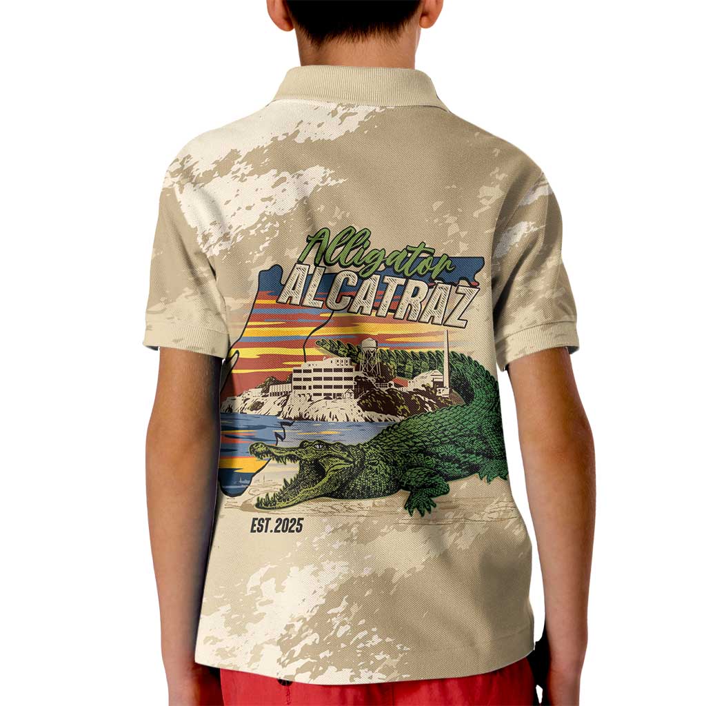 Alligator Alcatraz Retro Kid Polo Shirt The Swamp - Wonder Print Shop