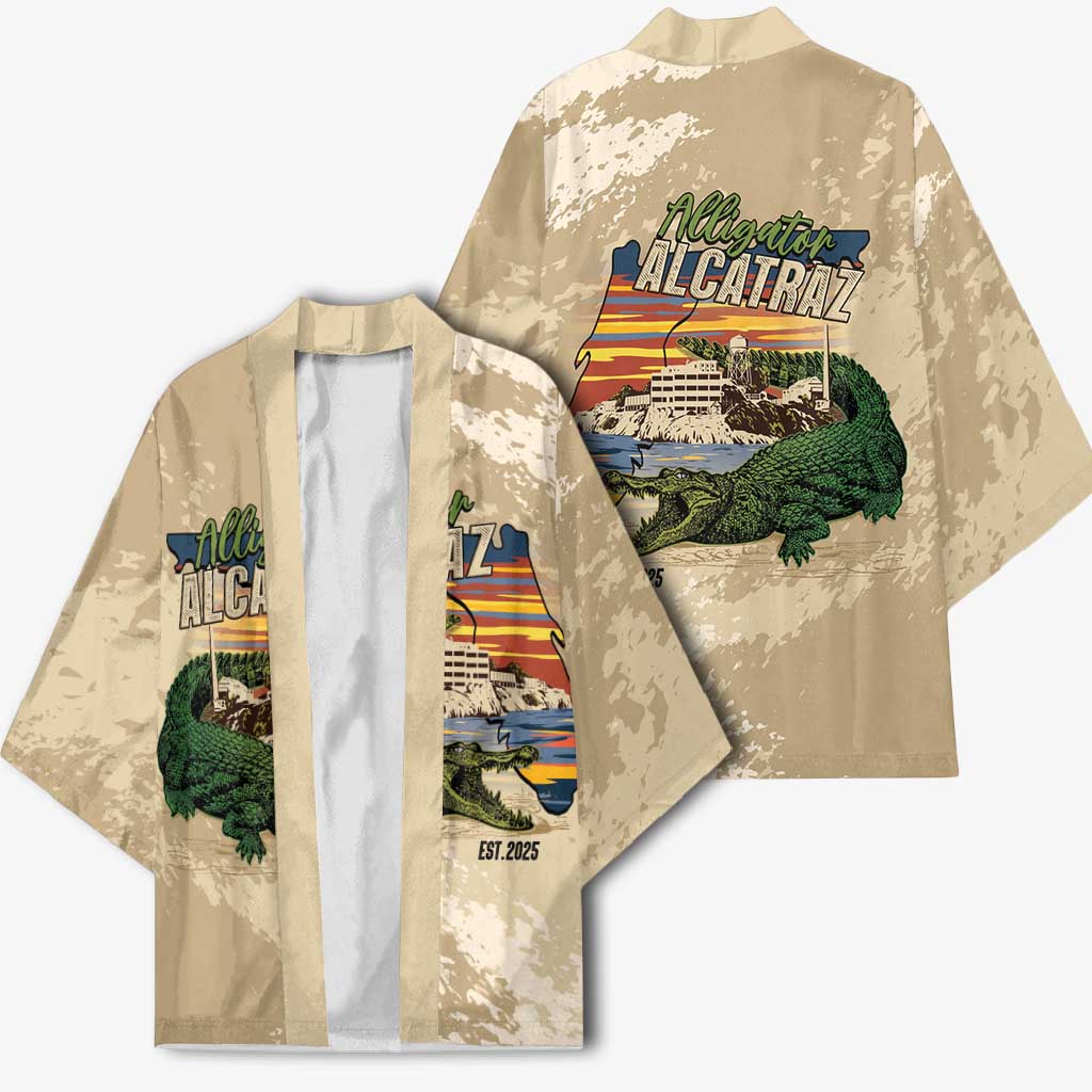Alligator Alcatraz Retro Kimono The Swamp - Wonder Print Shop