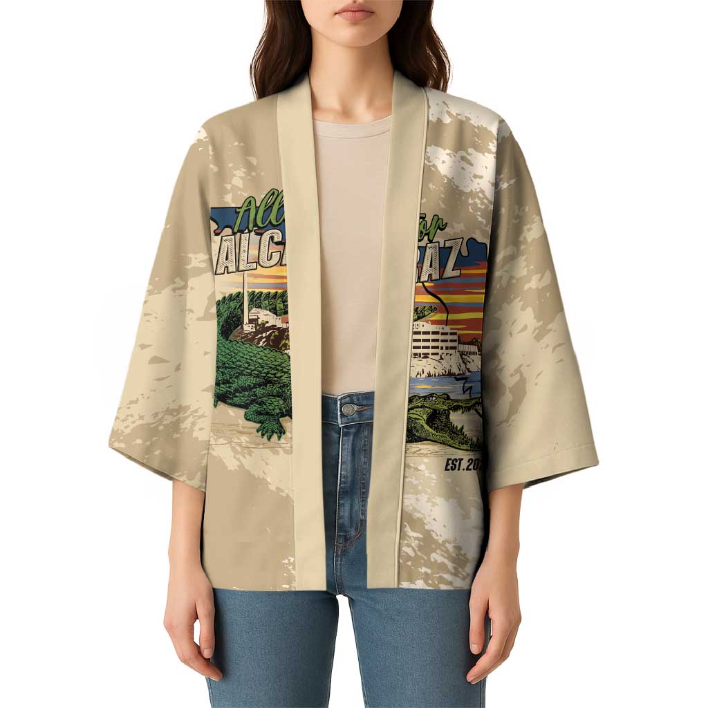Alligator Alcatraz Retro Kimono The Swamp - Wonder Print Shop