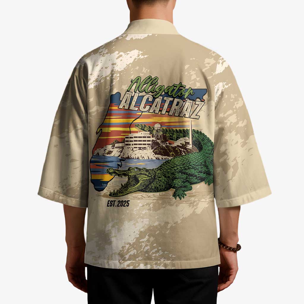 Alligator Alcatraz Retro Kimono The Swamp - Wonder Print Shop