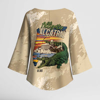 Alligator Alcatraz Retro Kimono Sleeve Blouse The Swamp - Wonder Print Shop