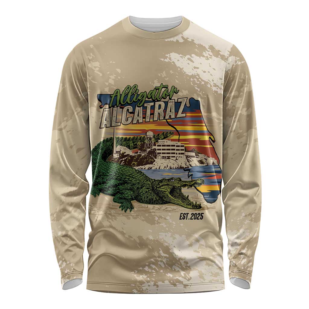 Alligator Alcatraz Retro Long Sleeve Shirt The Swamp - Wonder Print Shop