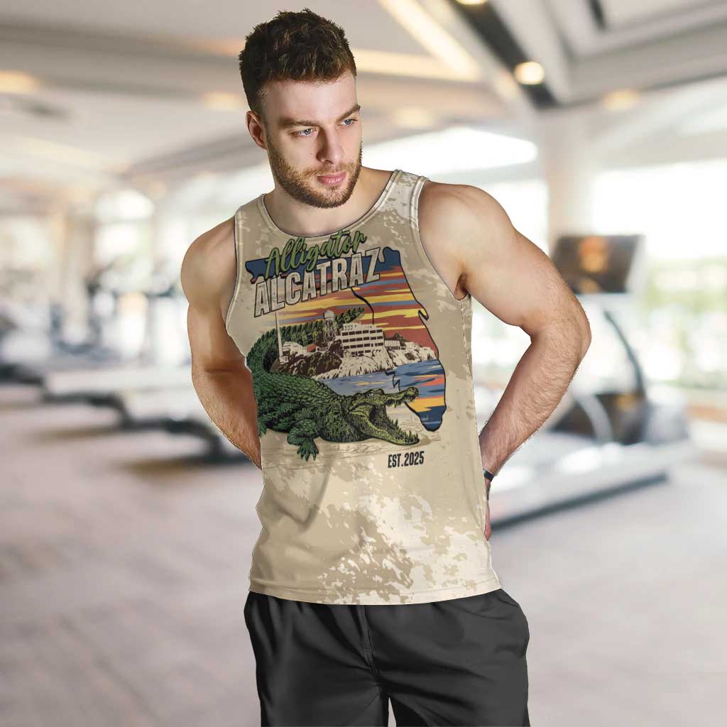 Alligator Alcatraz Retro Men Tank Top The Swamp - Wonder Print Shop
