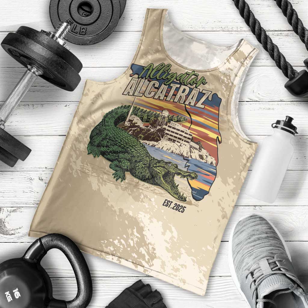 Alligator Alcatraz Retro Men Tank Top The Swamp - Wonder Print Shop