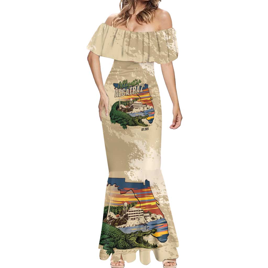 Alligator Alcatraz Retro Mermaid Dress The Swamp - Wonder Print Shop