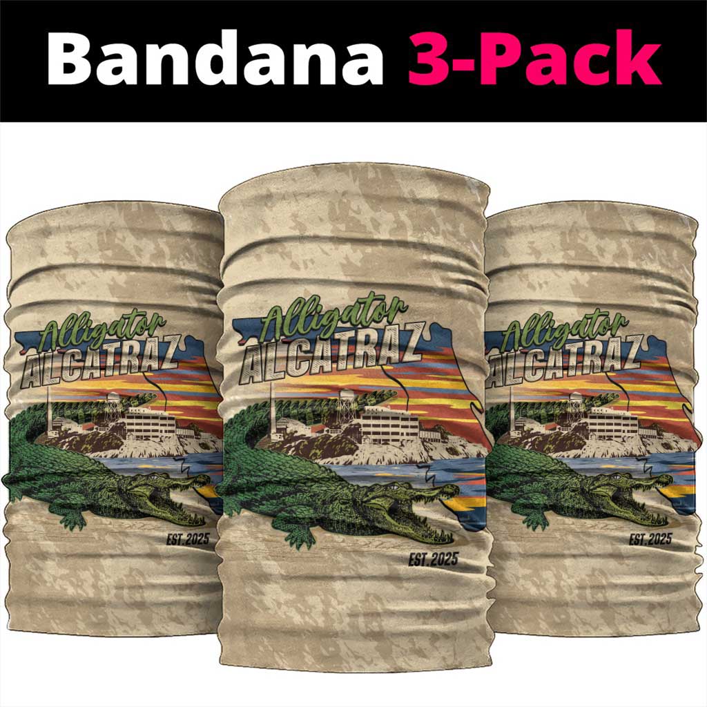 Alligator Alcatraz Retro Neck Gaiter The Swamp - Wonder Print Shop