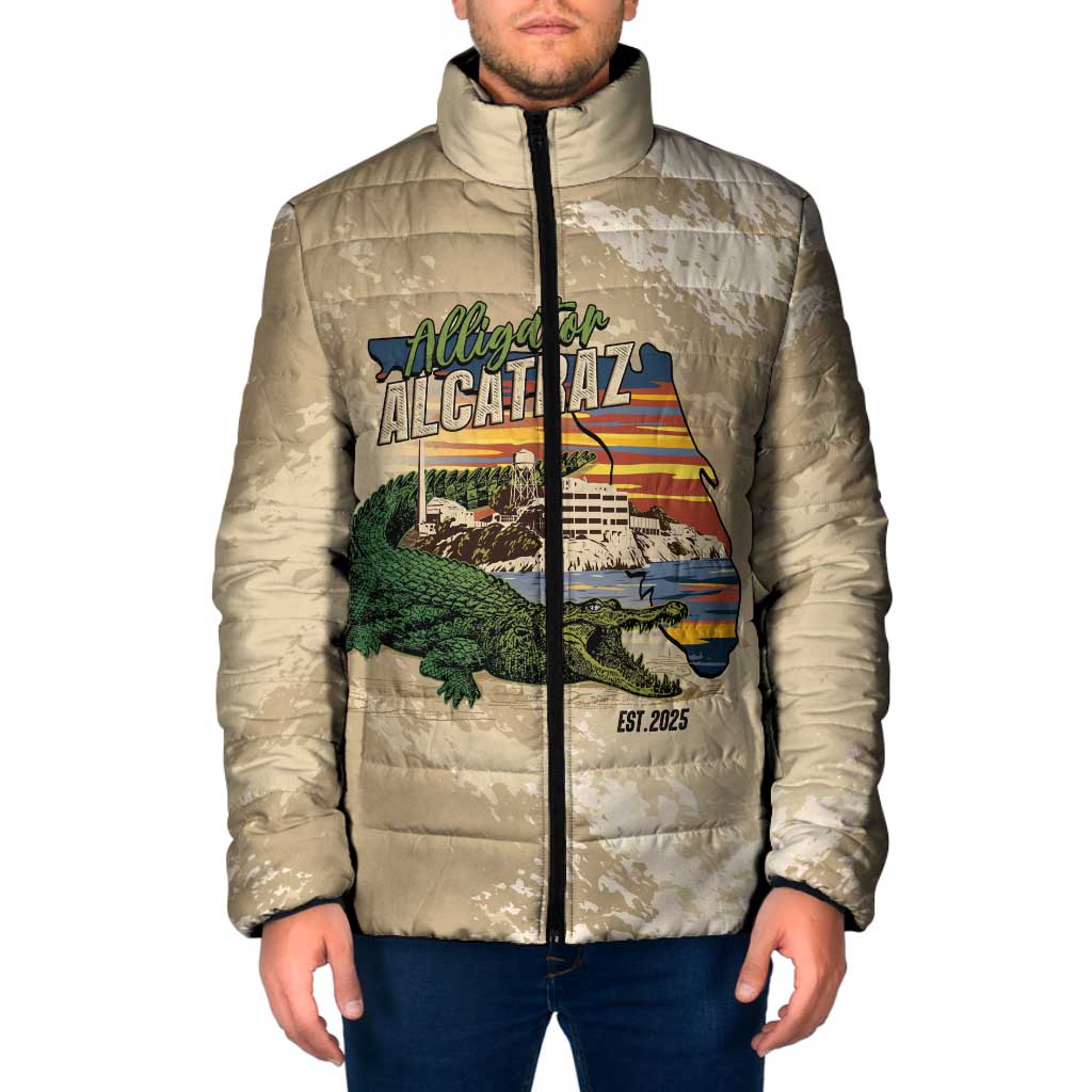 Alligator Alcatraz Retro Padded Jacket The Swamp - Wonder Print Shop
