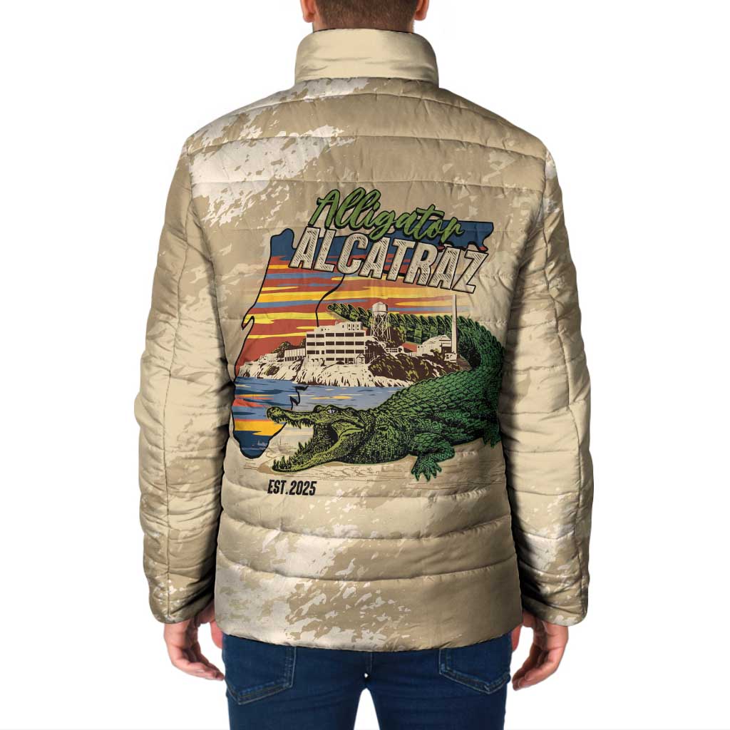 Alligator Alcatraz Retro Padded Jacket The Swamp - Wonder Print Shop