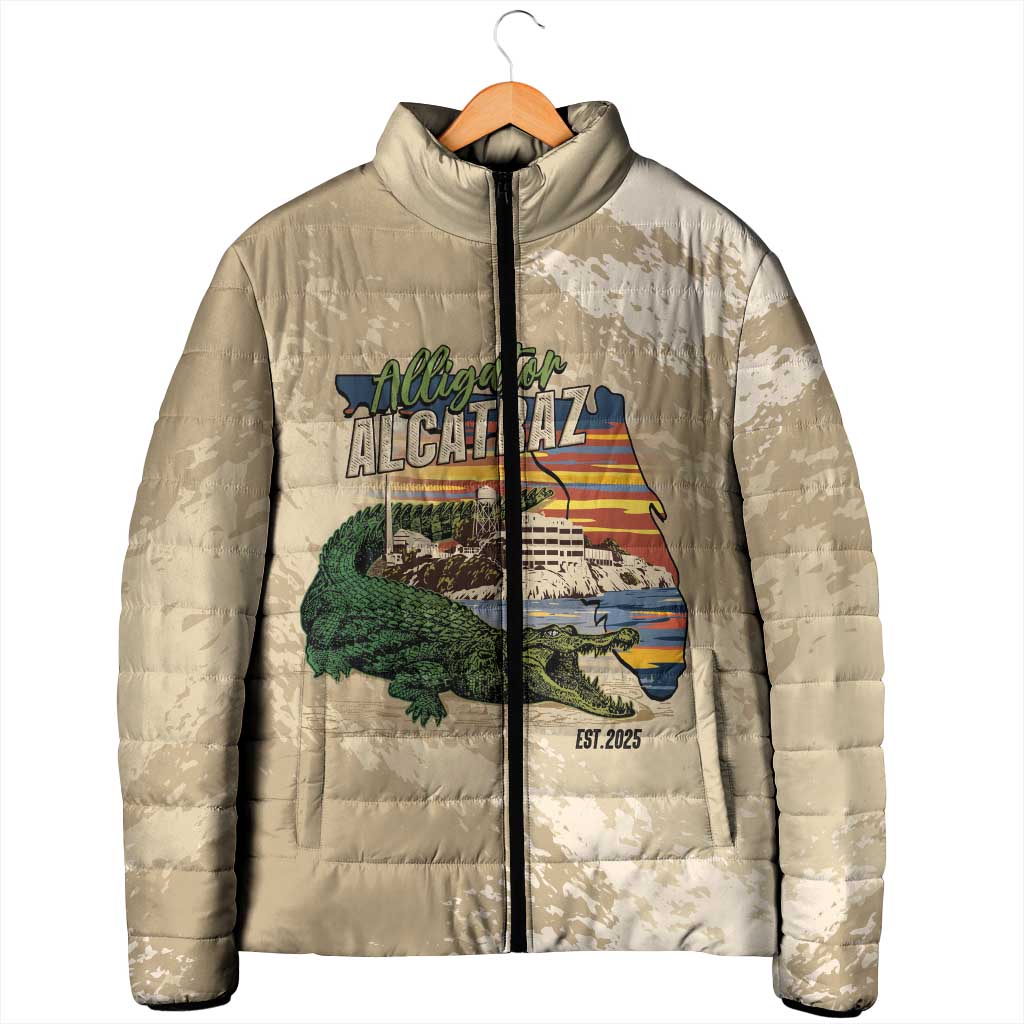 Alligator Alcatraz Retro Padded Jacket The Swamp - Wonder Print Shop