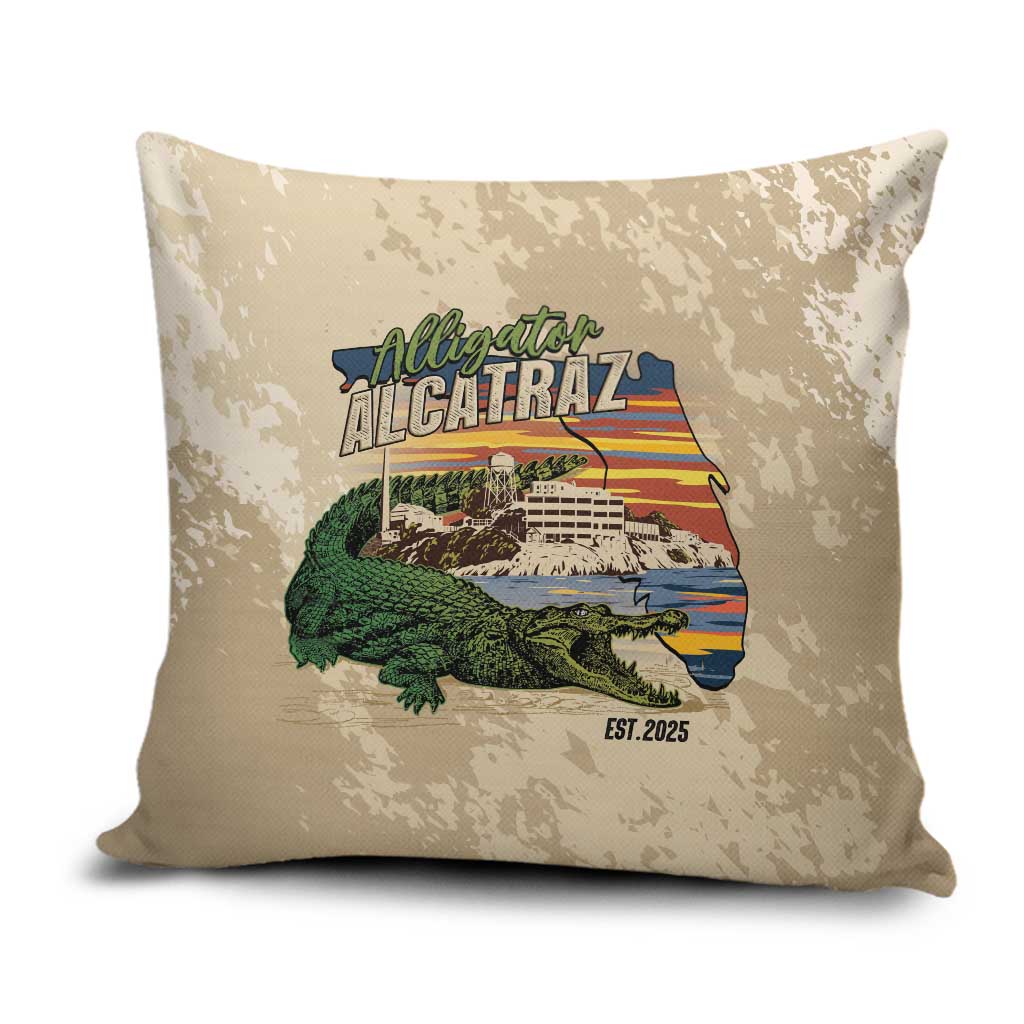Alligator Alcatraz Retro Pillow Cover The Swamp - Wonder Print Shop