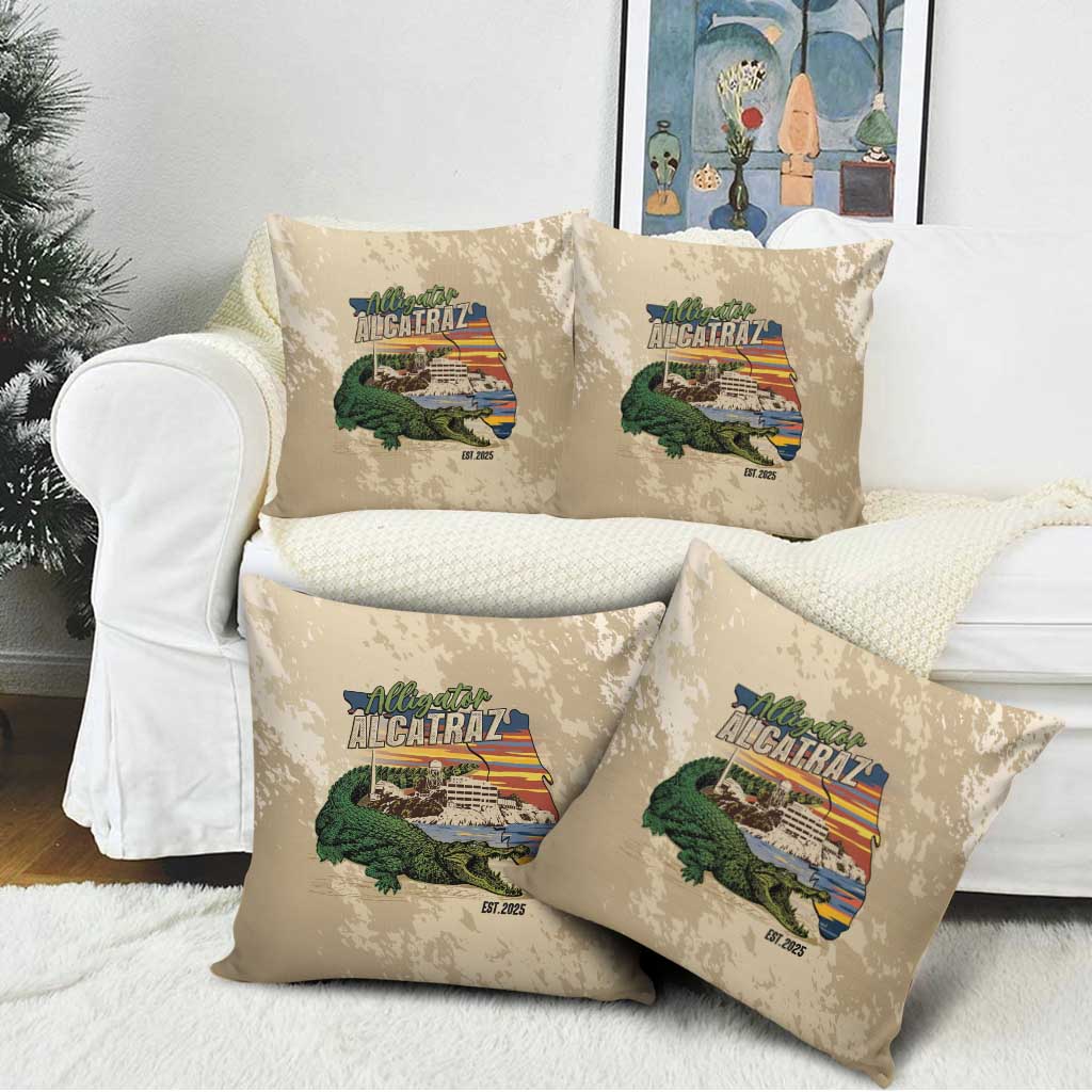Alligator Alcatraz Retro Pillow Cover The Swamp - Wonder Print Shop