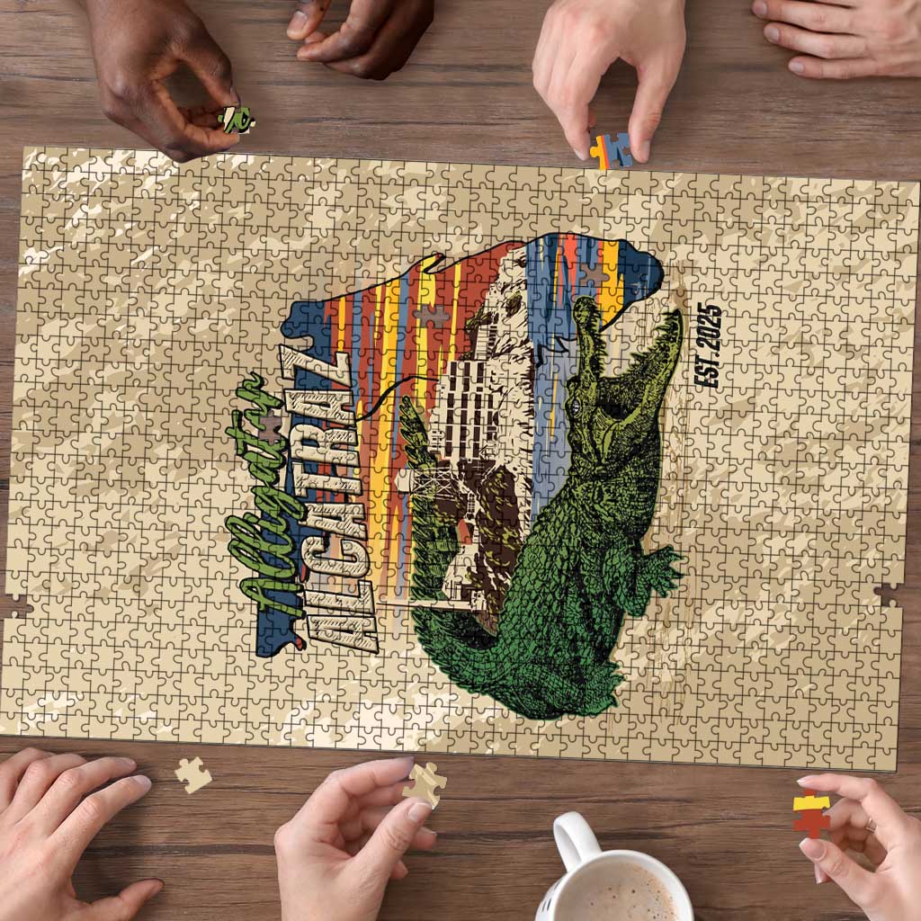 Alligator Alcatraz Retro Puzzle The Swamp - Wonder Print Shop
