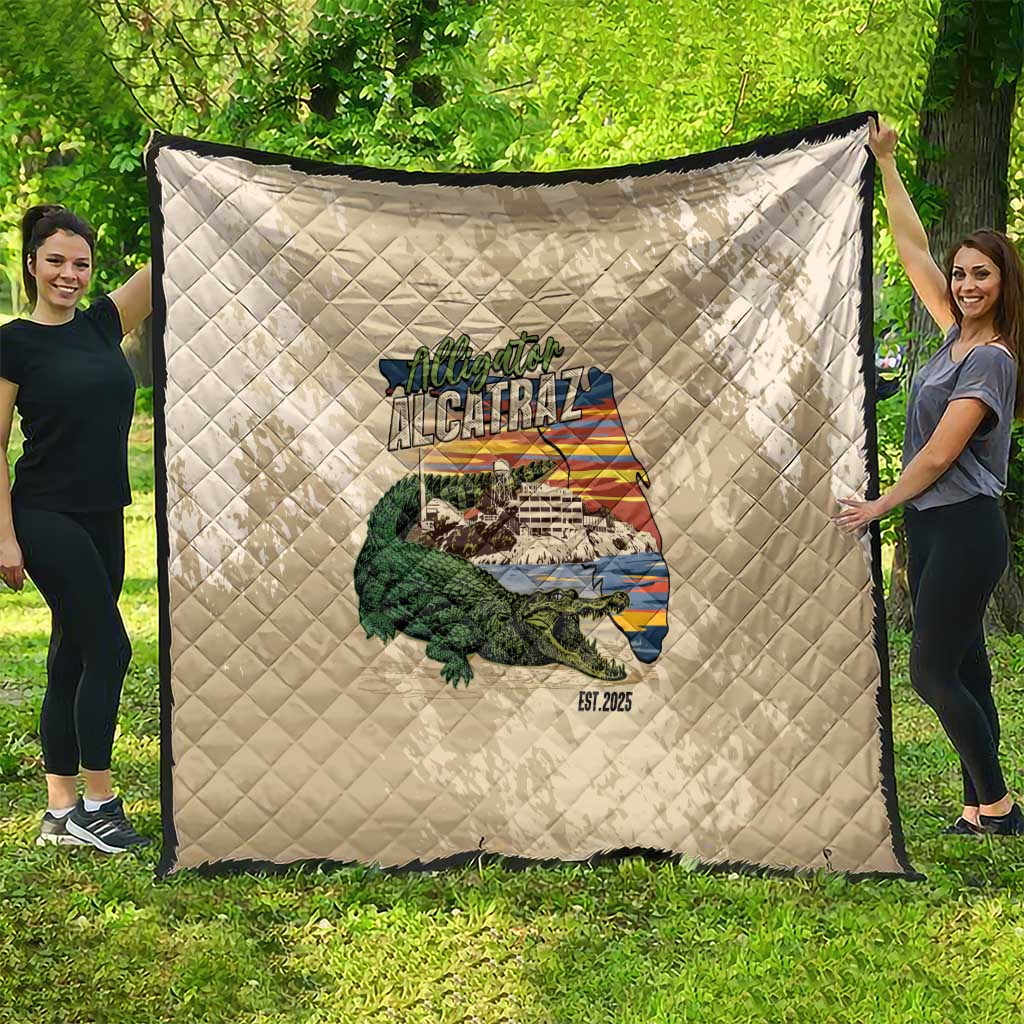 Alligator Alcatraz Retro Quilt The Swamp - Wonder Print Shop