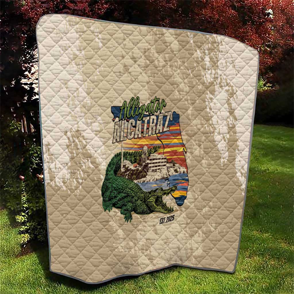 Alligator Alcatraz Retro Quilt The Swamp - Wonder Print Shop