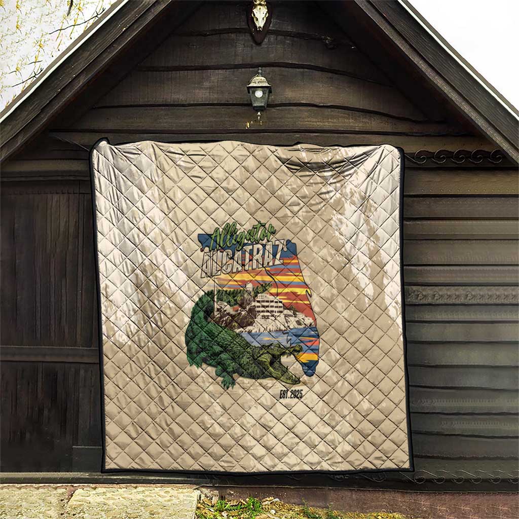 Alligator Alcatraz Retro Quilt The Swamp - Wonder Print Shop