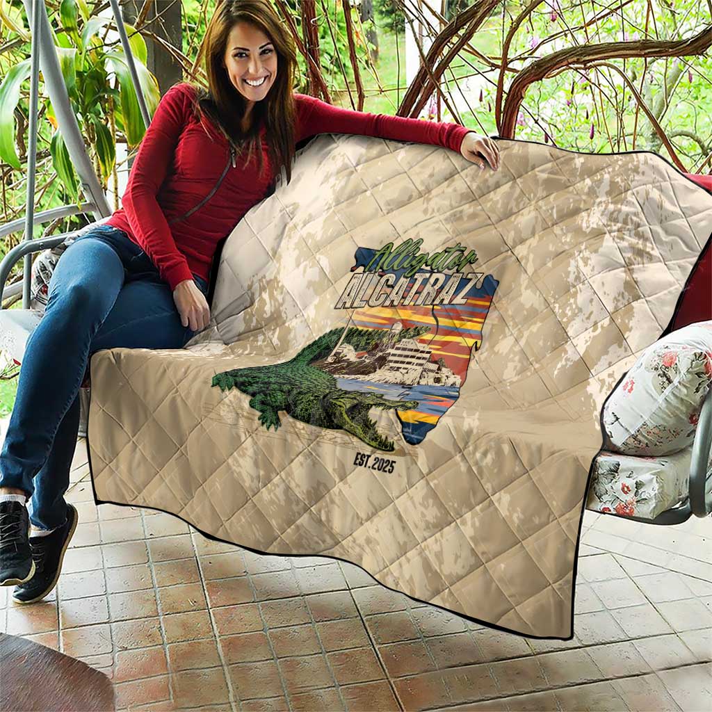 Alligator Alcatraz Retro Quilt The Swamp - Wonder Print Shop