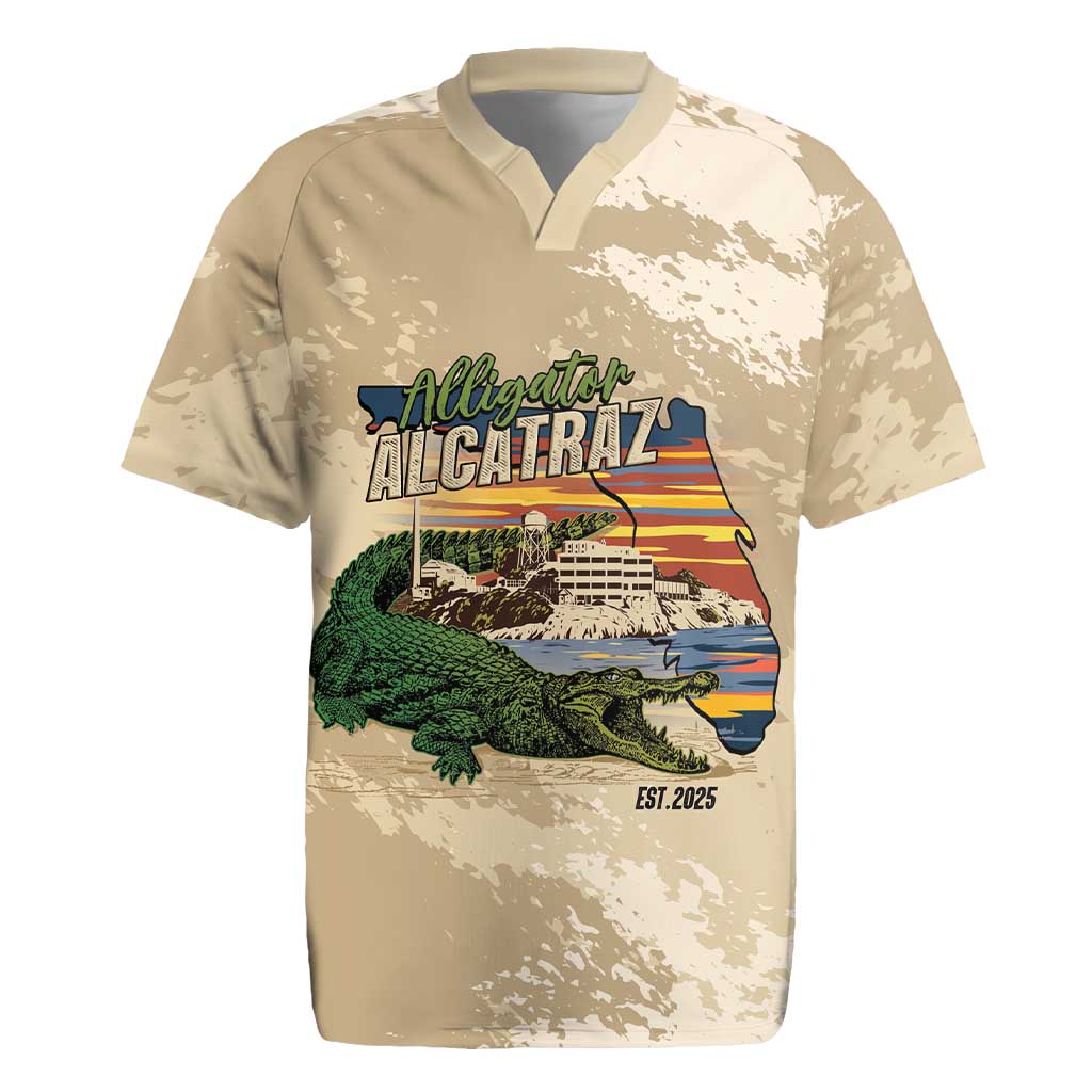 Alligator Alcatraz Retro Rugby Jersey The Swamp - Wonder Print Shop