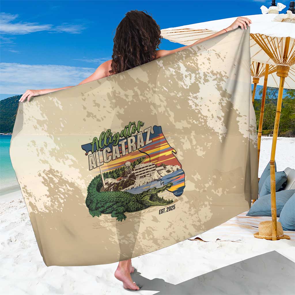 Alligator Alcatraz Retro Sarong The Swamp - Wonder Print Shop