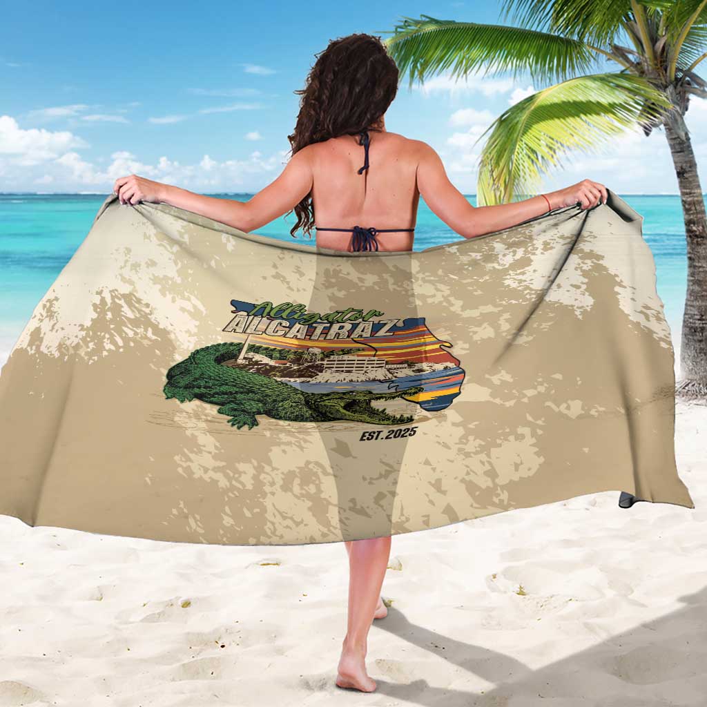 Alligator Alcatraz Retro Sarong The Swamp - Wonder Print Shop
