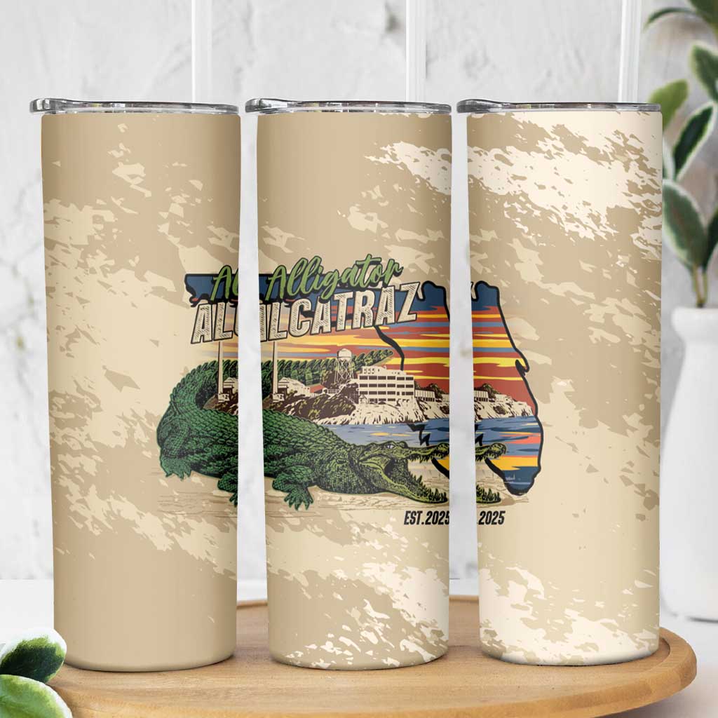 Alligator Alcatraz Retro Skinny Tumbler The Swamp - Wonder Print Shop