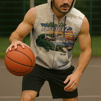 Alligator Alcatraz Retro Sleeveless Zip Hoodie The Swamp - Wonder Print Shop