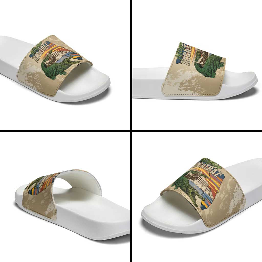 Alligator Alcatraz Retro Slide Sandals The Swamp - Wonder Print Shop