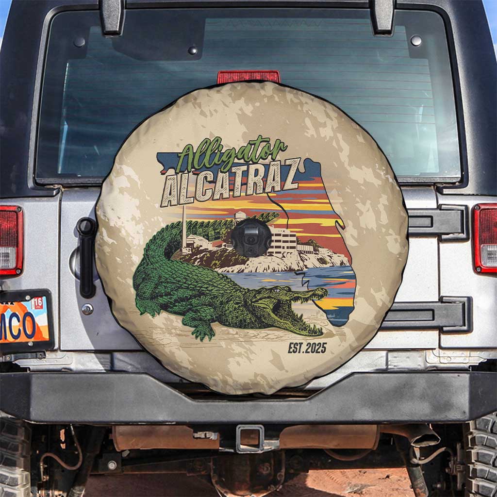 Alligator Alcatraz Retro Spare Tire Cover The Swamp - Wonder Print Shop