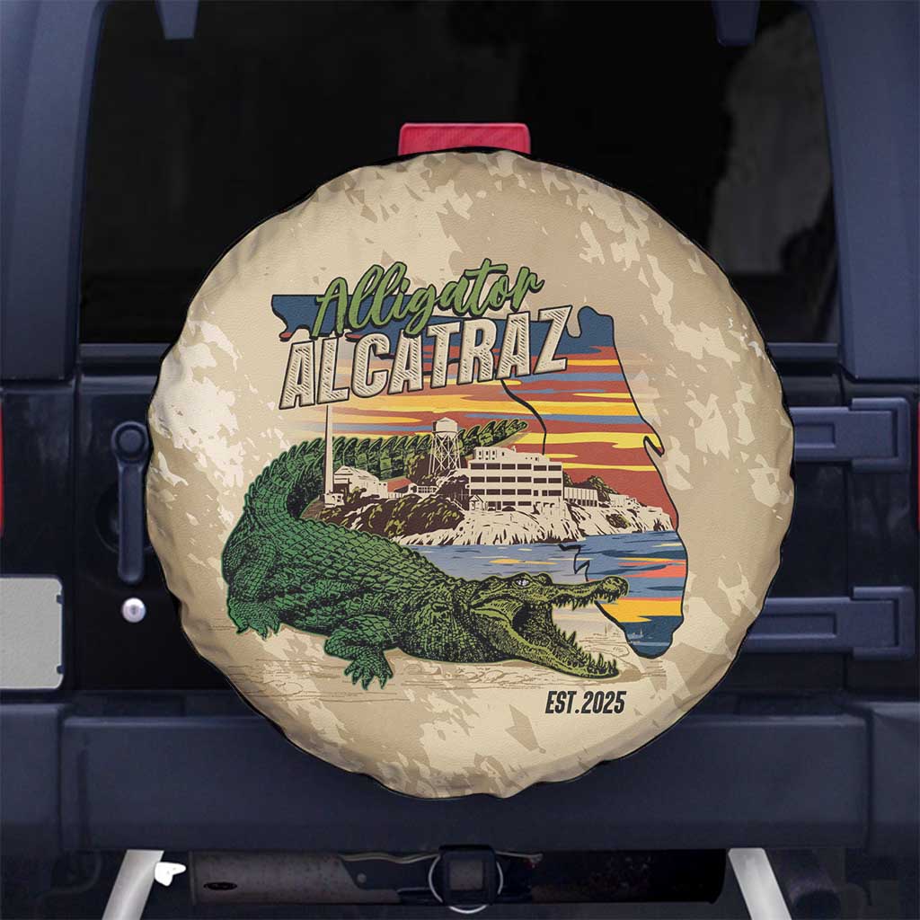 Alligator Alcatraz Retro Spare Tire Cover The Swamp - Wonder Print Shop
