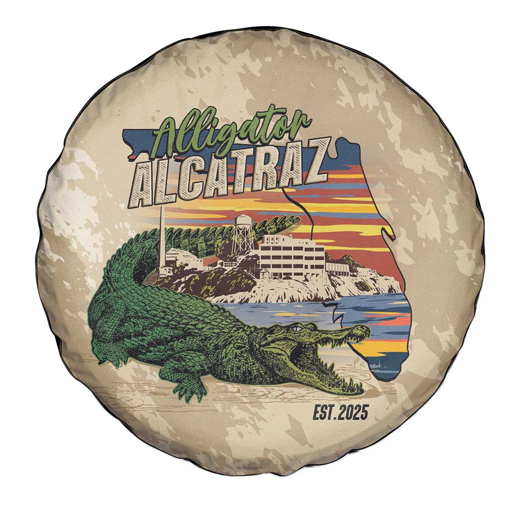 Alligator Alcatraz Retro Spare Tire Cover The Swamp - Wonder Print Shop