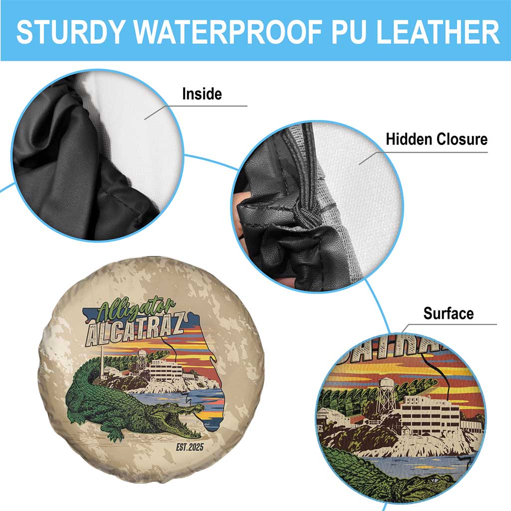 Alligator Alcatraz Retro Spare Tire Cover The Swamp - Wonder Print Shop