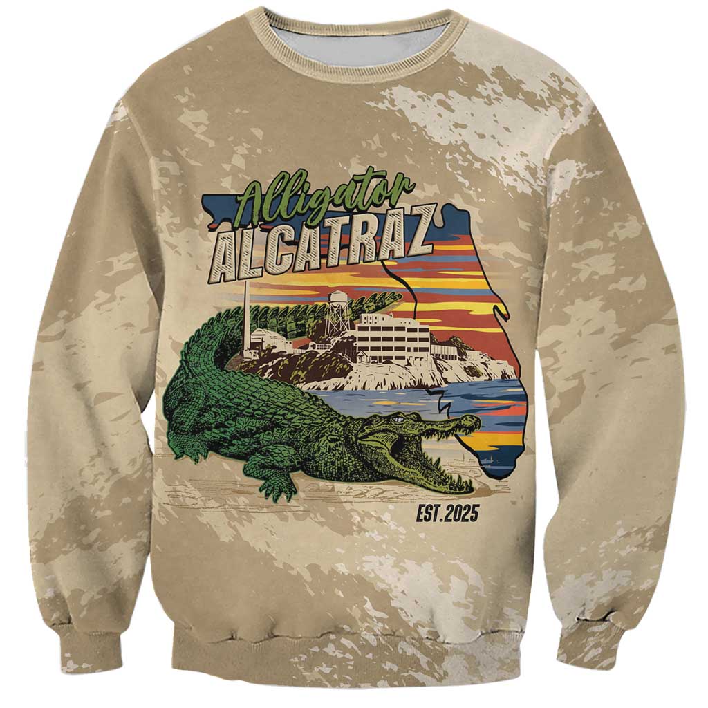 Alligator Alcatraz Retro Sweatshirt The Swamp - Wonder Print Shop