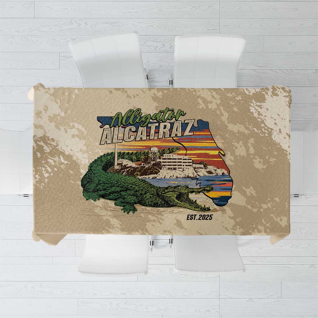 Alligator Alcatraz Retro Tablecloth The Swamp - Wonder Print Shop