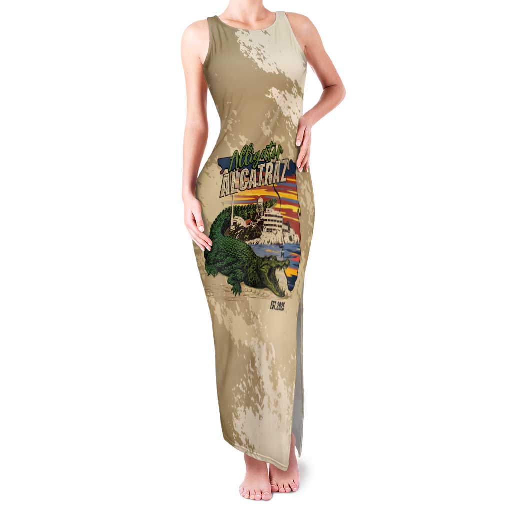 Alligator Alcatraz Retro Tank Maxi Dress The Swamp - Wonder Print Shop