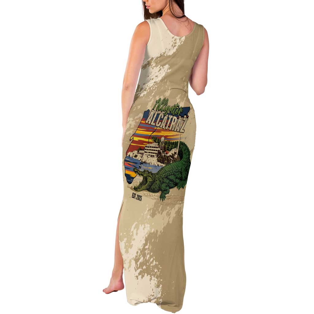 Alligator Alcatraz Retro Tank Maxi Dress The Swamp - Wonder Print Shop