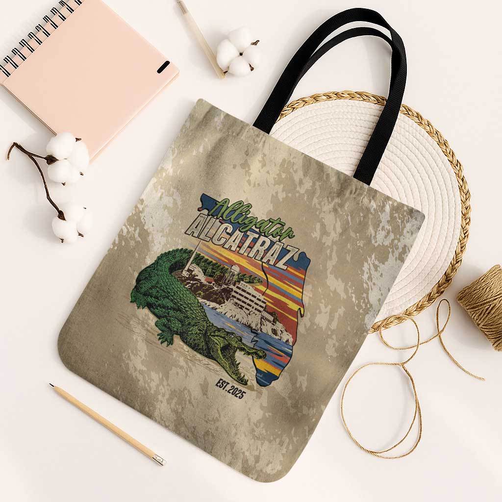 Alligator Alcatraz Retro Tote Bag The Swamp - Wonder Print Shop