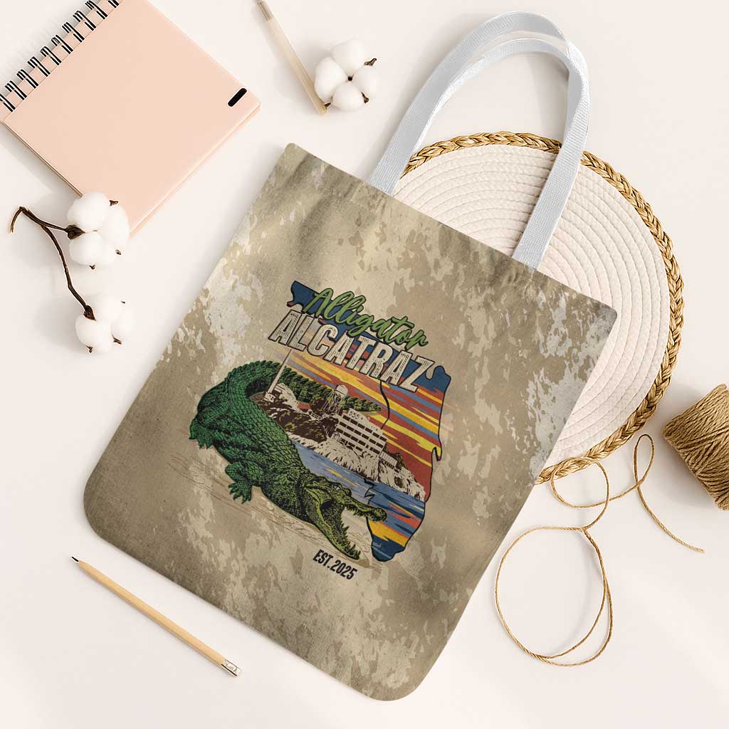 Alligator Alcatraz Retro Tote Bag The Swamp - Wonder Print Shop