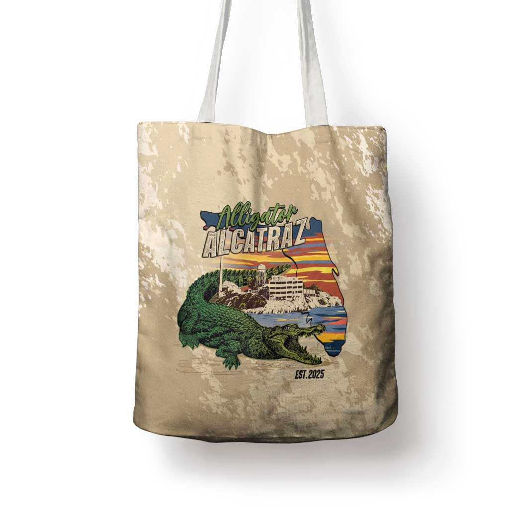 Alligator Alcatraz Retro Tote Bag The Swamp - Wonder Print Shop