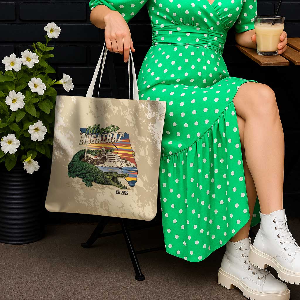 Alligator Alcatraz Retro Tote Bag The Swamp - Wonder Print Shop