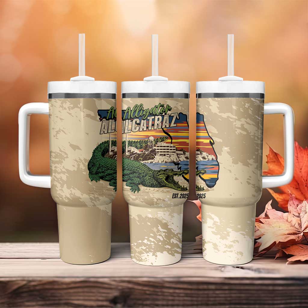 Alligator Alcatraz Retro Tumbler With Handle The Swamp - Wonder Print Shop