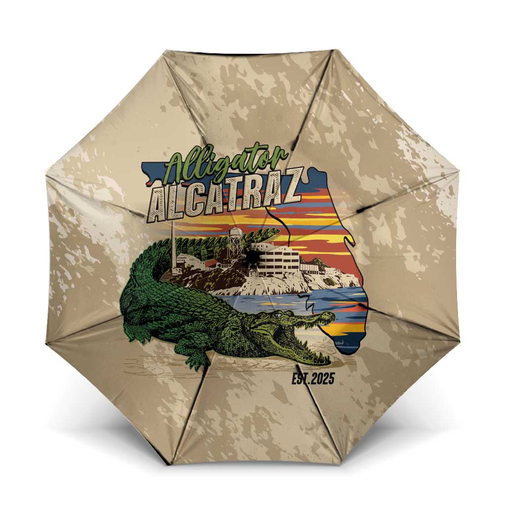 Alligator Alcatraz Retro Umbrella The Swamp - Wonder Print Shop