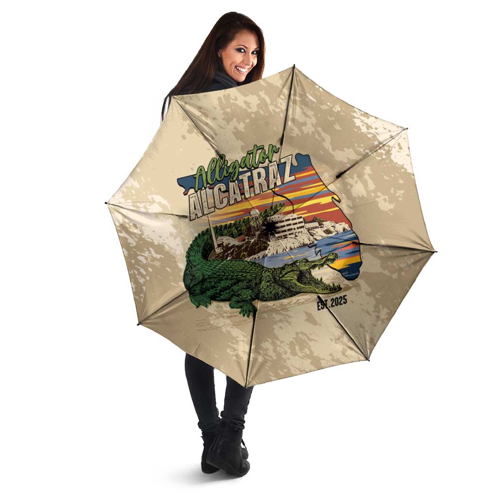 Alligator Alcatraz Retro Umbrella The Swamp - Wonder Print Shop