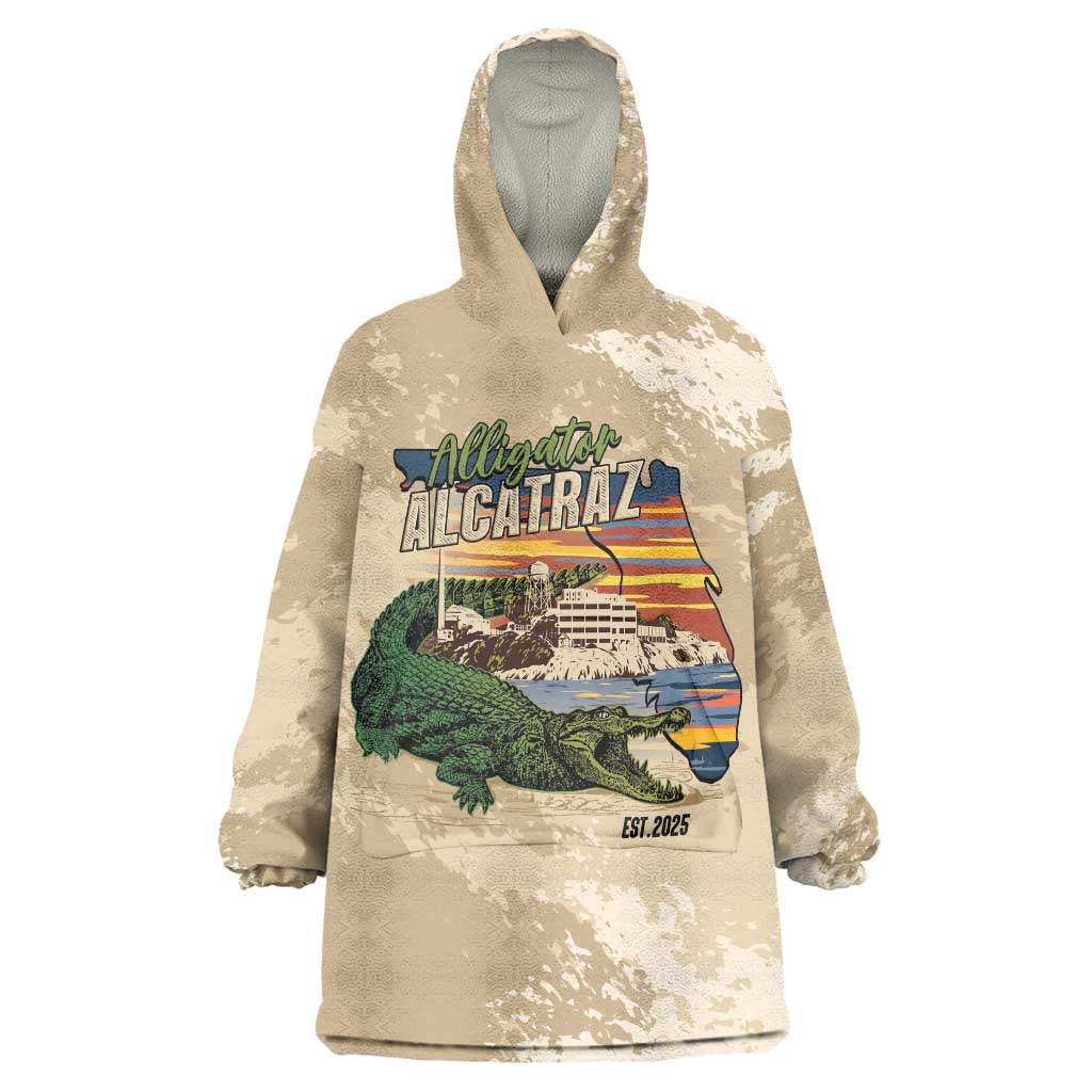Alligator Alcatraz Retro Wearable Blanket Hoodie The Swamp - Wonder Print Shop