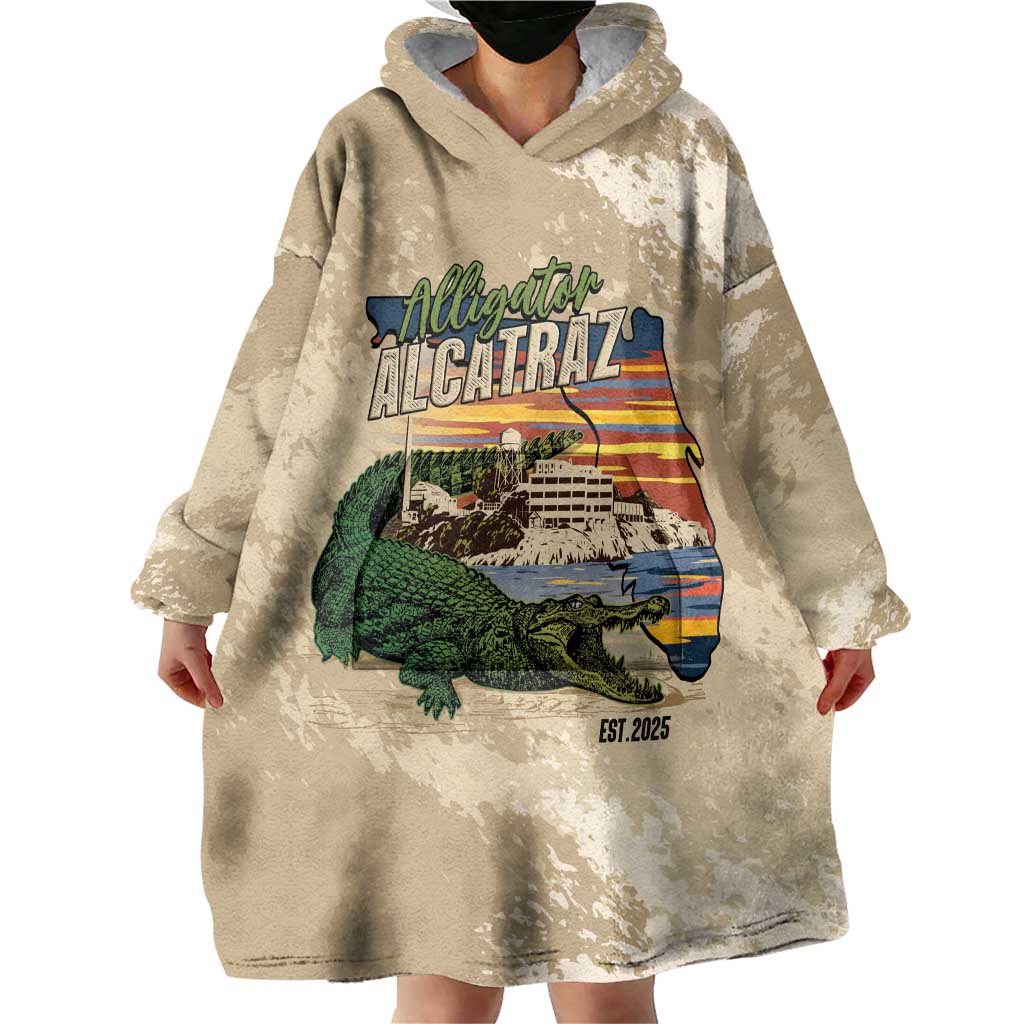 Alligator Alcatraz Retro Wearable Blanket Hoodie The Swamp - Wonder Print Shop