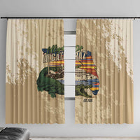 Alligator Alcatraz Retro Window Curtain The Swamp - Wonder Print Shop