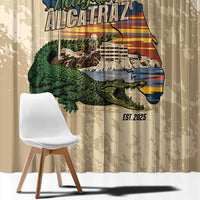Alligator Alcatraz Retro Window Curtain The Swamp - Wonder Print Shop